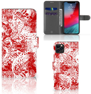 B2Ctelecom iPhone 11 Pro Max Telefoonhoesje met Naam Angel Skull Red