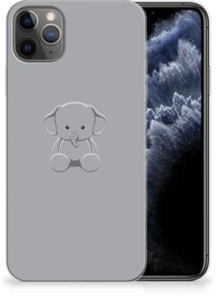 B2Ctelecom iPhone 11 Pro Max Telefoonhoesje met Naam Grijs Baby Olifant