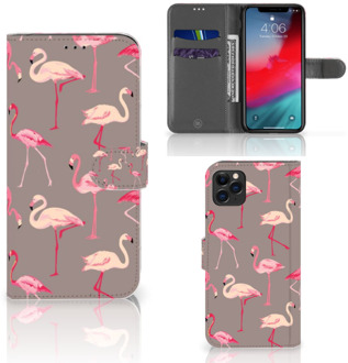 B2Ctelecom iPhone 11 Pro Max Telefoonhoesje met Pasjes Flamingo