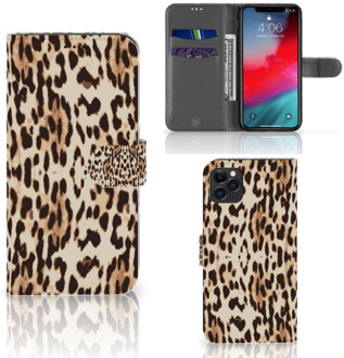 B2Ctelecom iPhone 11 Pro Max Telefoonhoesje met Pasjes Leopard