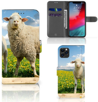 B2Ctelecom iPhone 11 Pro Max Telefoonhoesje met Pasjes Schaap en Lammetje