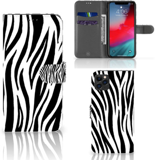 B2Ctelecom iPhone 11 Pro Max Telefoonhoesje met Pasjes Zebra