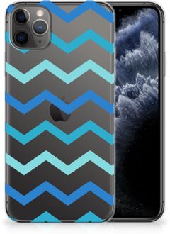 B2Ctelecom iPhone 11 Pro Max TPU bumper Zigzag Blauw