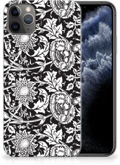 B2Ctelecom iPhone 11 Pro Max TPU Siliconen Hoesje Black Flowers