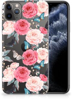 B2Ctelecom iPhone 11 Pro Max TPU Siliconen Hoesje Butterfly Roses