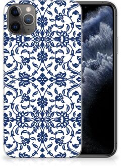 B2Ctelecom iPhone 11 Pro Max TPU Siliconen Hoesje Flower Blue