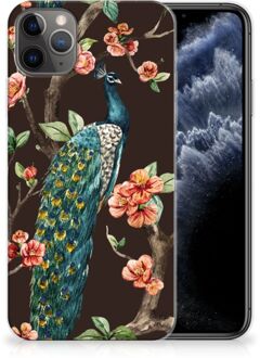 B2Ctelecom iPhone 11 Pro Max  TPU-siliconen Hoesje Pauw met Bloemen