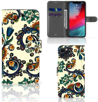 B2Ctelecom iPhone 11 Pro Max Wallet Case Barok Flower