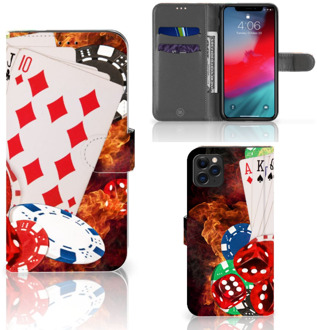 B2Ctelecom iPhone 11 Pro Max Wallet Case met Pasjes Casino