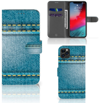 B2Ctelecom iPhone 11 Pro Max Wallet Case met Pasjes Jeans