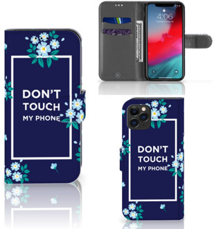 B2Ctelecom iPhone 11 Pro Portemonnee hoesje Flowers Blue DTMP