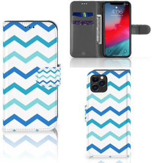 B2Ctelecom iPhone 11 Pro Telefoon Hoesje Zigzag Blauw