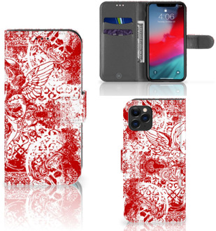 B2Ctelecom iPhone 11 Pro Telefoonhoesje met Naam Angel Skull Red