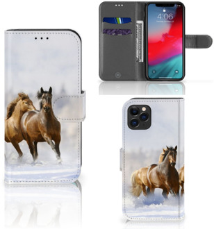 B2Ctelecom iPhone 11 Pro Telefoonhoesje met Pasjes Paarden