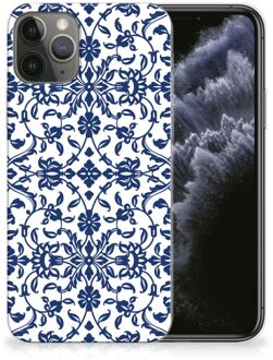 B2Ctelecom iPhone 11 Pro TPU Siliconen Hoesje Flower Blue