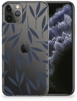 B2Ctelecom iPhone 11 Pro TPU Siliconen Hoesje Leaves Blue