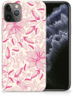 B2Ctelecom iPhone 11 Pro TPU Siliconen Hoesje Pink Flowers