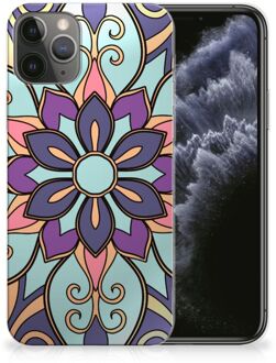 B2Ctelecom iPhone 11 Pro TPU Siliconen Hoesje Purple Flower