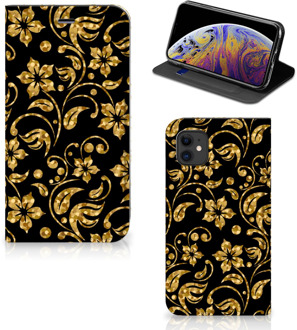 B2Ctelecom iPhone 11 Smart Cover Gouden Bloemen