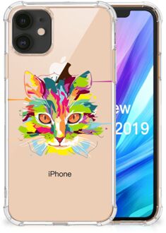 B2Ctelecom iPhone 11 Stevige Bumper Hoesje Cat Color