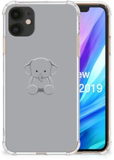 B2Ctelecom iPhone 11 Stevige Bumper Hoesje Grijs Baby Olifant