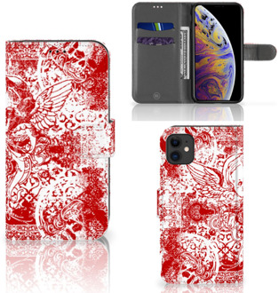 B2Ctelecom iPhone 11 Telefoonhoesje met Naam Angel Skull Red