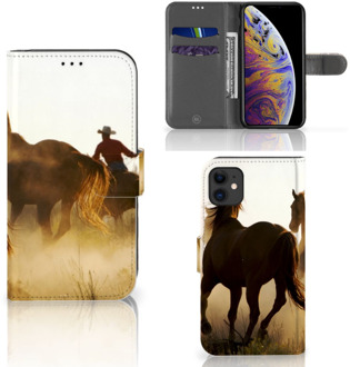 B2Ctelecom iPhone 11 Telefoonhoesje met Pasjes Design Cowboy