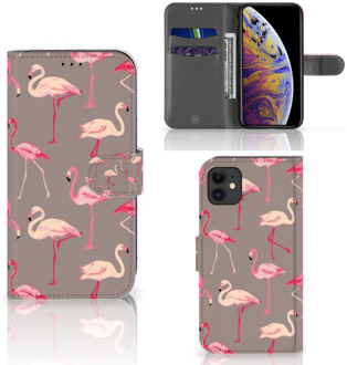 B2Ctelecom iPhone 11 Telefoonhoesje met Pasjes Flamingo