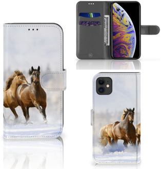 B2Ctelecom iPhone 11 Telefoonhoesje met Pasjes Paarden