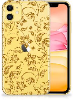 B2Ctelecom iPhone 11 TPU Case Gouden Bloemen