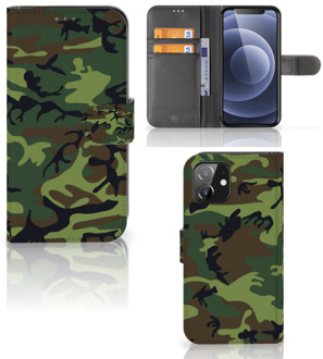 B2Ctelecom iPhone 12 | 12 Pro (6.1") Portemonnee hoesje Army Dark