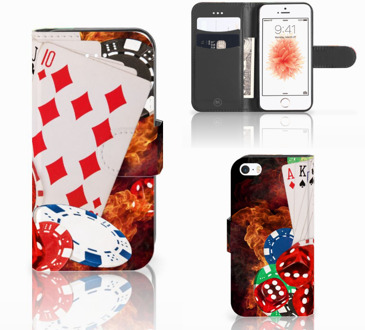 B2Ctelecom iPhone 5 | 5s Boekhoesje Uniek Design Casino