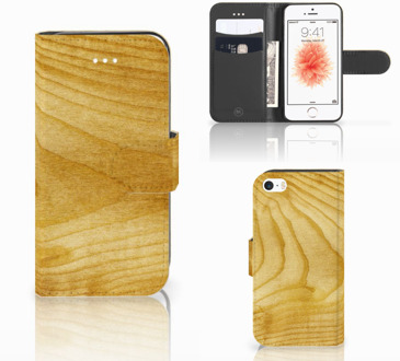 B2Ctelecom iPhone 5 | 5s Boekhoesje Uniek Design Hout