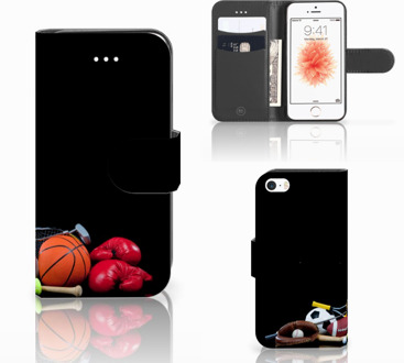 B2Ctelecom iPhone 5 | 5s Boekhoesje Uniek Design Sport