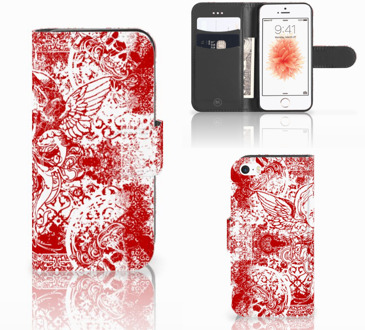 B2Ctelecom iPhone 5s Hoesje Angel Skull Red