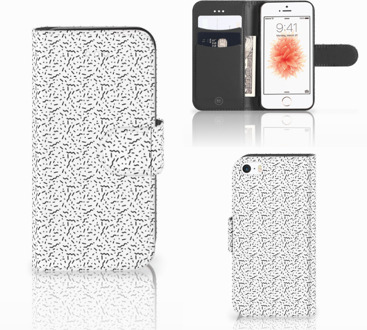 B2Ctelecom iPhone 5s Wallet Case met ruimte voor Pasjes Stripes Dots