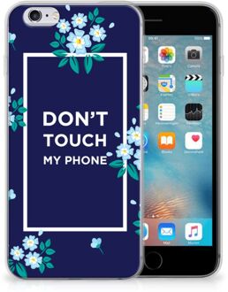 B2Ctelecom iPhone 6 | 6s Silicone-hoesje Flowers Blue DTMP