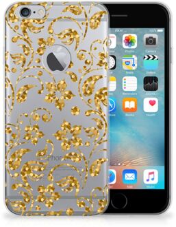 B2Ctelecom iPhone 6 Plus | 6s Plus TPU Hoesje Design Gouden Bloemen