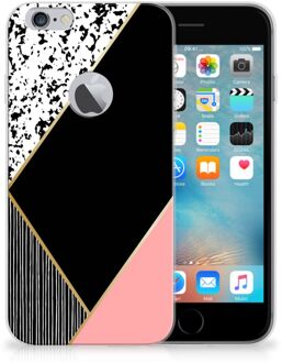 B2Ctelecom iPhone 6 Plus | 6s Plus Uniek TPU Hoesje Black Pink Shapes