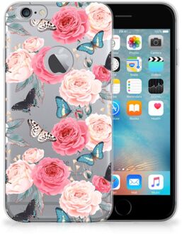 B2Ctelecom iPhone 6 Plus | 6s Plus Uniek TPU Hoesje Butterfly Roses