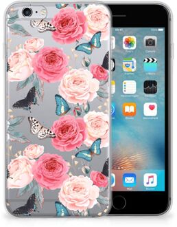 B2Ctelecom iPhone 6s Siliconen hoesje Butterfly Roses