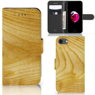 B2Ctelecom iPhone 7 | 8 Book Case Hoesje Licht Hout