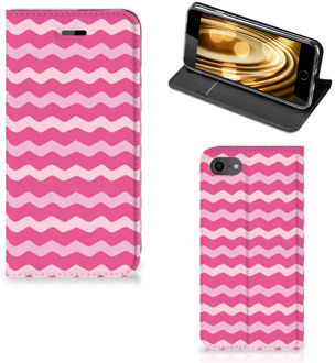 B2Ctelecom iPhone 7 | 8 Hoesje Standcase Waves Pink