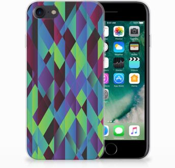 B2Ctelecom iPhone 7 | 8 Siliconen Case Abstract Green Blue