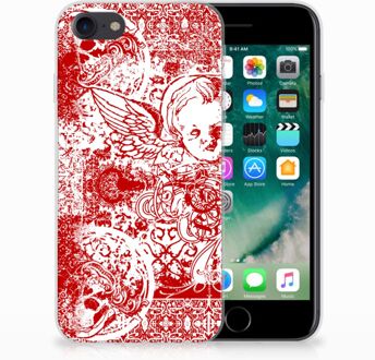 B2Ctelecom iPhone 7 | 8 Siliconen Case Angel Skull Red