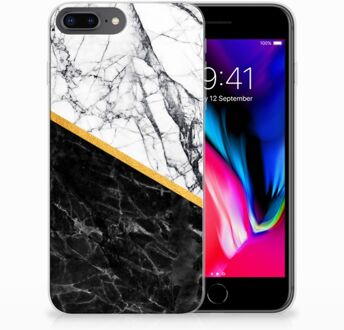 B2Ctelecom iPhone 7 Plus | 8 Plus Backcase Bumper Hoesje Marble White Black