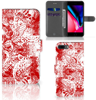 B2Ctelecom iPhone 7 Plus | 8 Plus Bookcase Hoesje Angel Skull Red