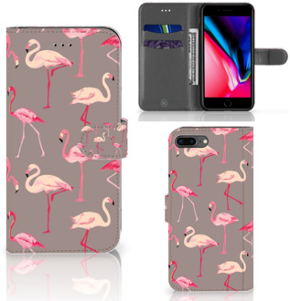 B2Ctelecom iPhone 7 Plus | 8 Plus Bookcase Hoesje Flamingo