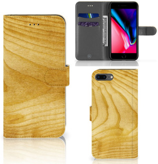 B2Ctelecom iPhone 7 Plus | 8 Plus Bookcase Hoesje Licht Hout