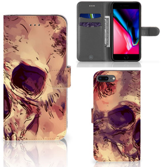 B2Ctelecom iPhone 7 Plus | 8 Plus Bookcase Hoesje Skullhead